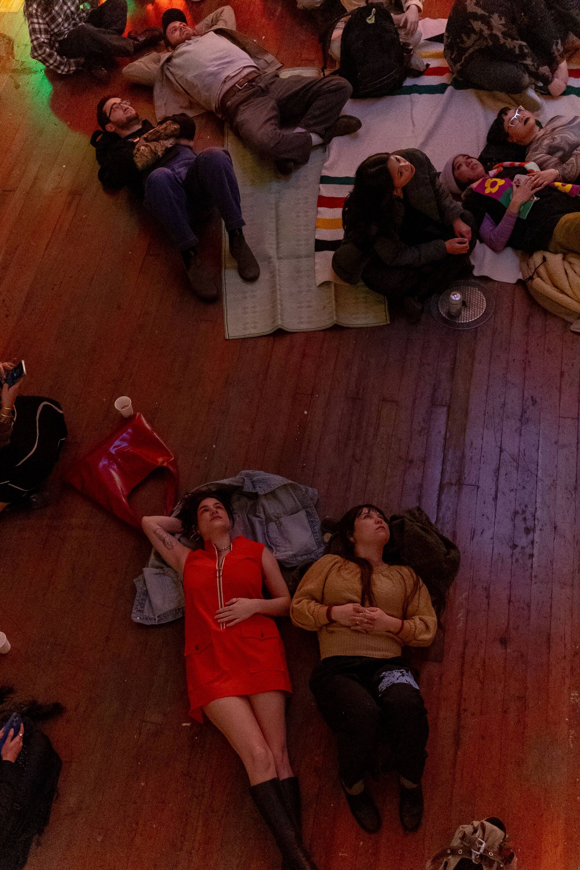 A view of the performance space from the floor